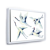 Asian Crane Bird Impression  Wall Art