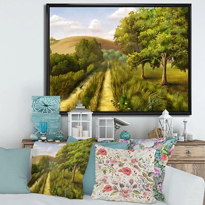 Vibrant Country Road During Summer  Wall Art