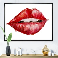 Valentines Day Red Woman Lips  Wall Art