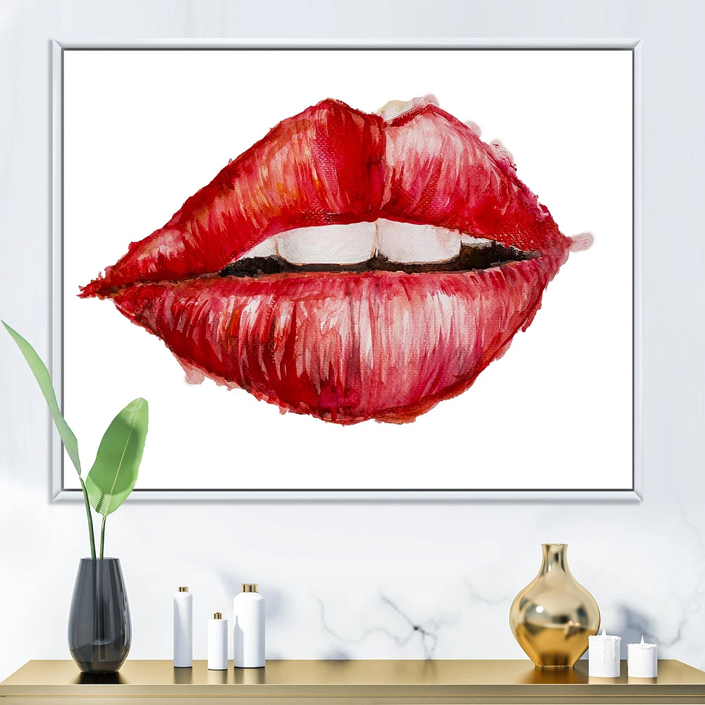 Valentines Day Red Woman Lips  Wall Art