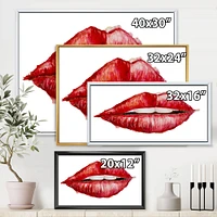 Valentines Day Red Woman Lips  Wall Art