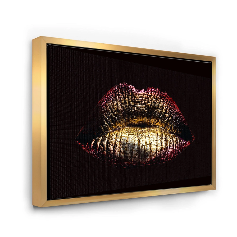 Toile « Sexy Golden Metallized Female Lips IV