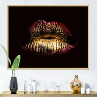 Toile « Sexy Golden Metallized Female Lips IV