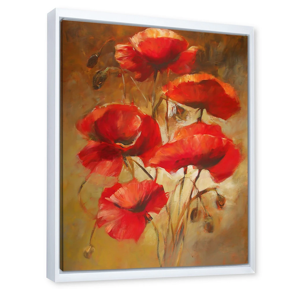 Red Blossoming Poppies IV  Wall Art