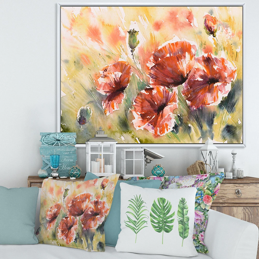 Red Poppy on A Field  Wall Art