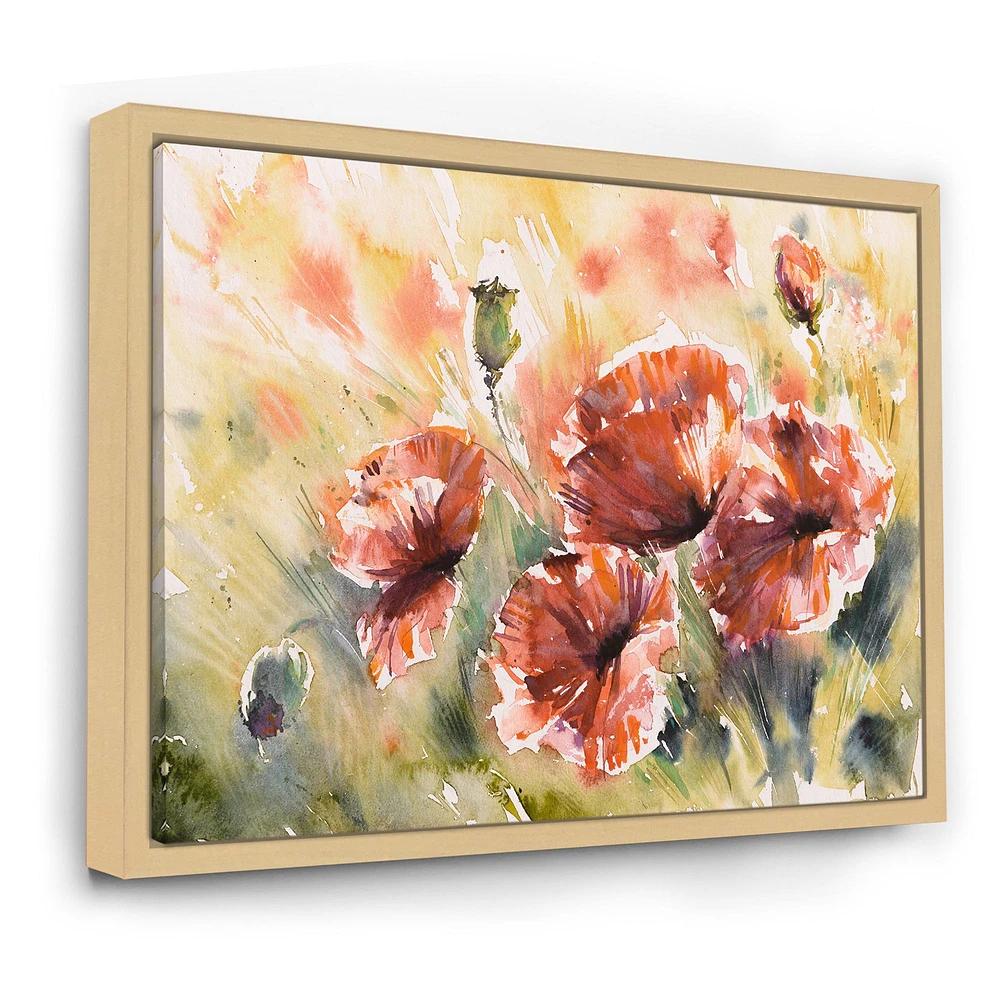 Red Poppy on A Field  Wall Art