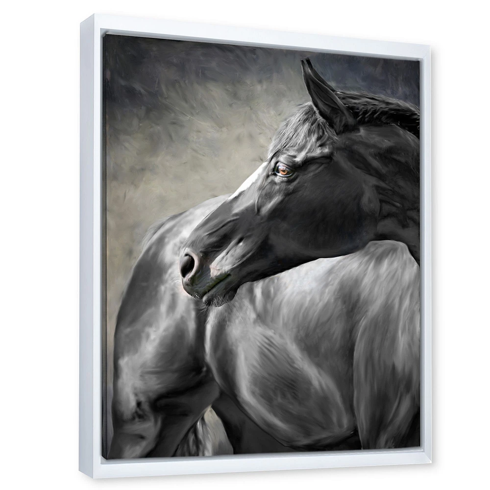 Toile imprimée « Portrait of A Black Horse »