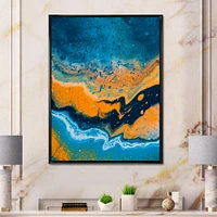 Toile « Abstract Marble Composition Blue and Orange IV »