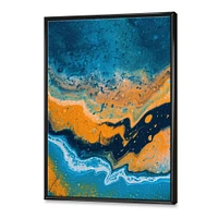 Abstract Marble Composition Blue and Orange IV  Wall Art