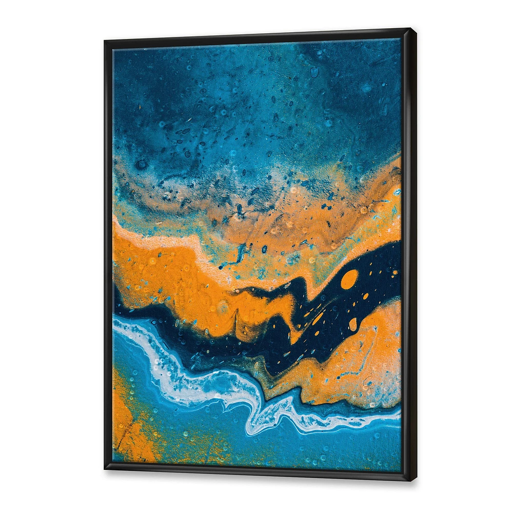 Toile « Abstract Marble Composition Blue and Orange IV »