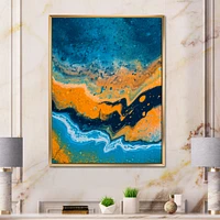 Toile « Abstract Marble Composition Blue and Orange IV »