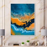 Abstract Marble Composition Blue and Orange IV  Wall Art