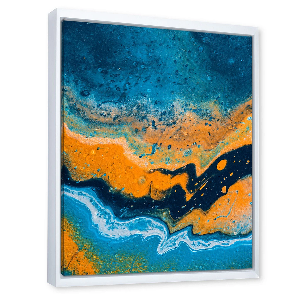 Toile « Abstract Marble Composition Blue and Orange IV »