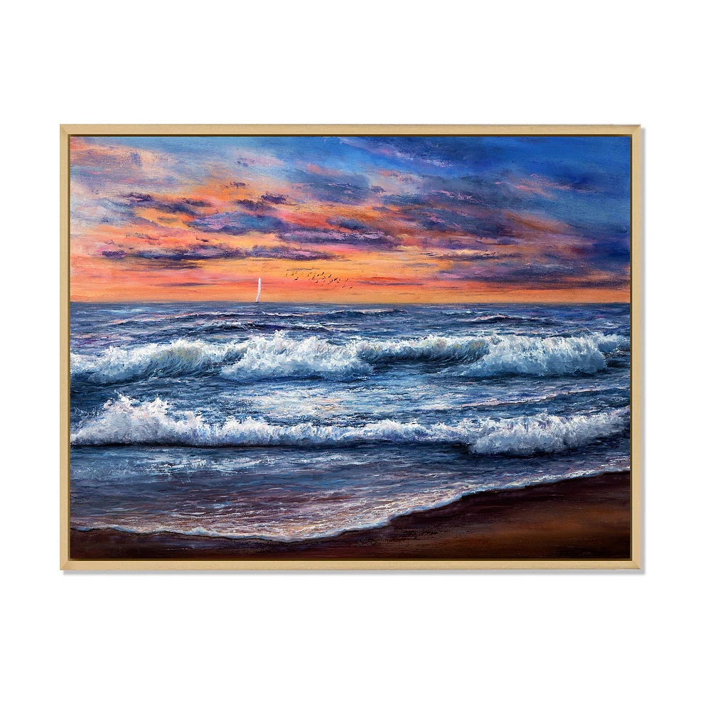 Sunset Over The Blue Ocean II  Wall Art