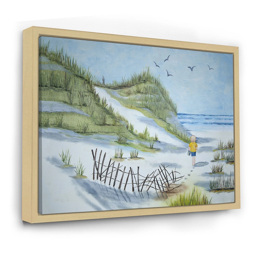 Child Walking The  Beach Wall Art