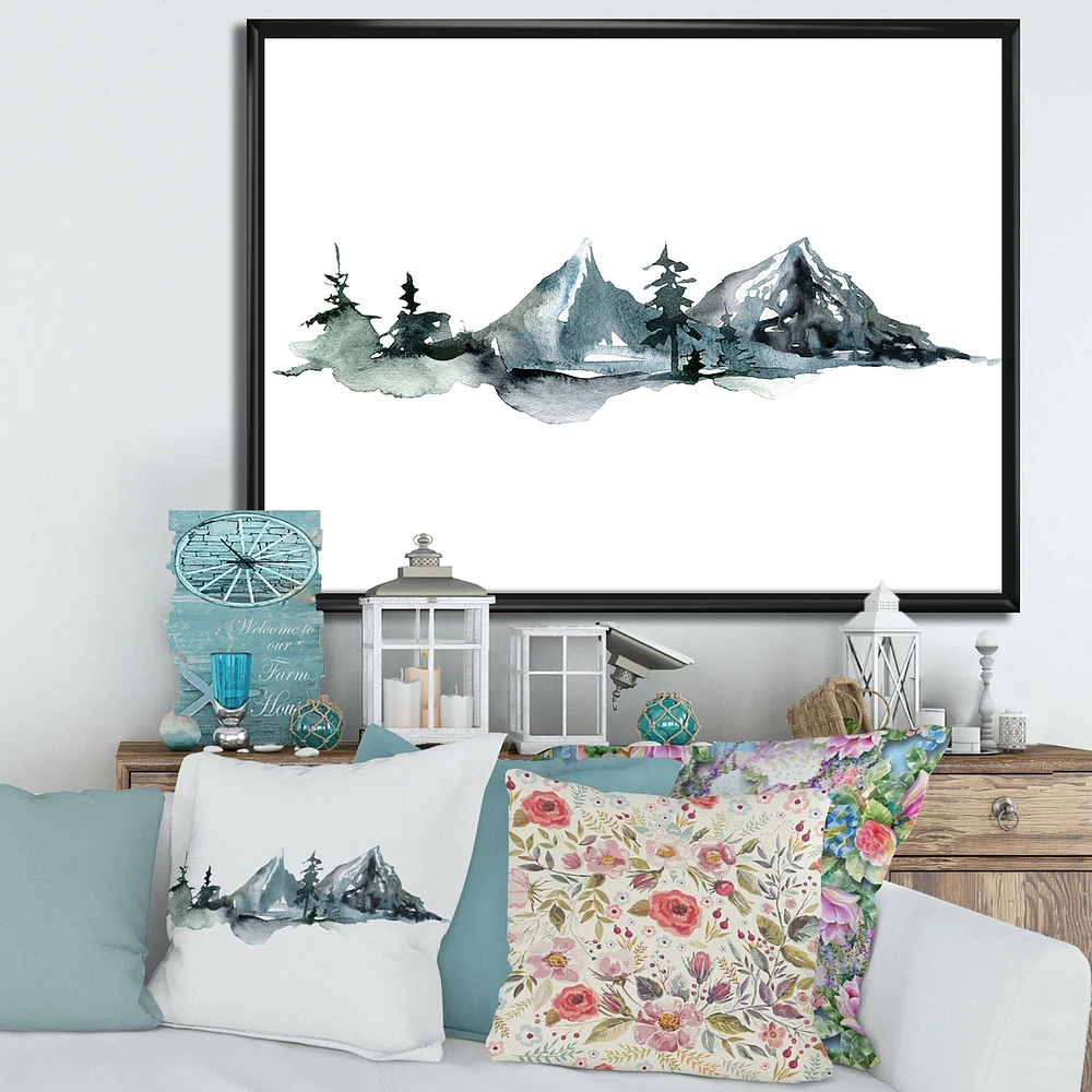 Minimalistic Winter Mountains and Fir Forest III Wall Art