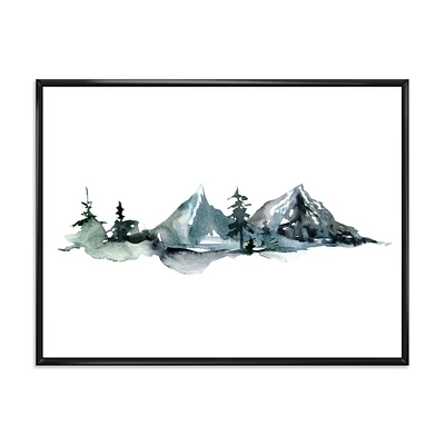 Minimalistic Winter Mountains and Fir Forest III Wall Art