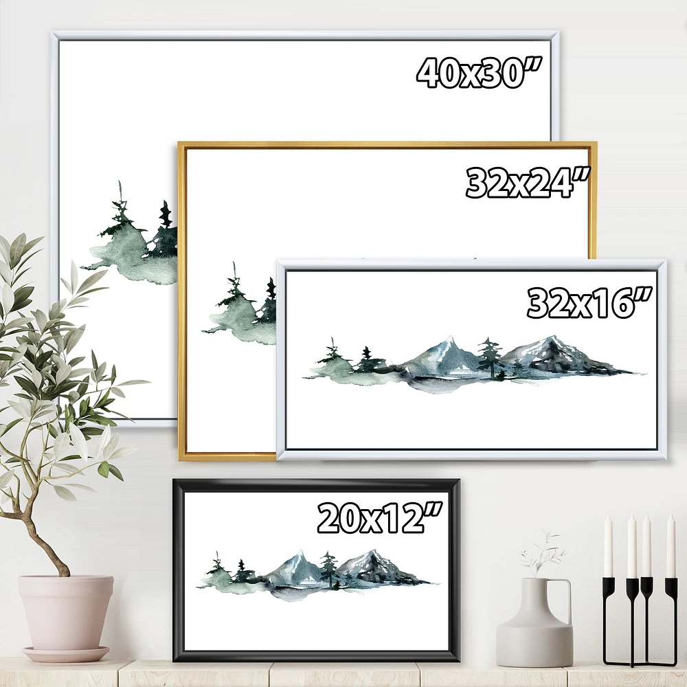 Minimalistic Winter Mountains and Fir Forest III Wall Art