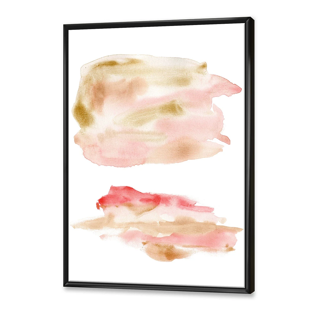 Abstract Set with Pink Gold Beige and Red Spots Wall Art