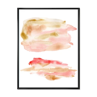 Abstract Set with Pink Gold Beige and Red Spots Wall Art