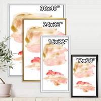 Abstract Set with Pink Gold Beige and Red Spots Wall Art