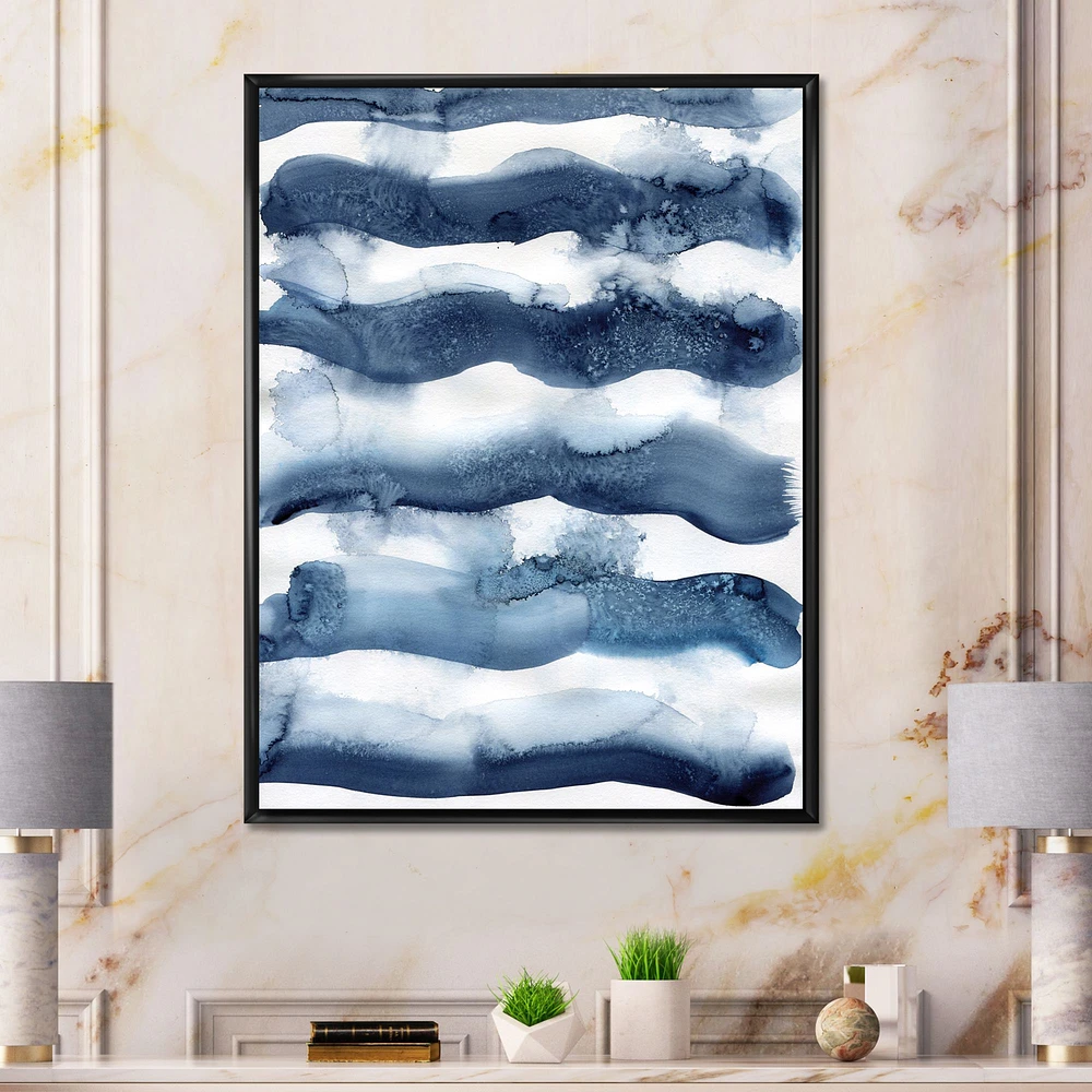 Toile imprimée « Abstract Classic Blue Waves »