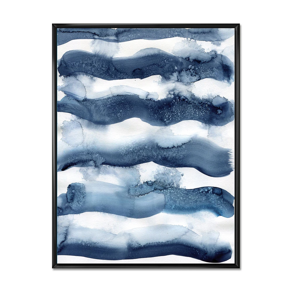 Abstract Classic Blue Waves  Wall Art