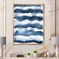 Abstract Classic Blue Waves  Wall Art