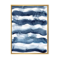 Abstract Classic Blue Waves  Wall Art