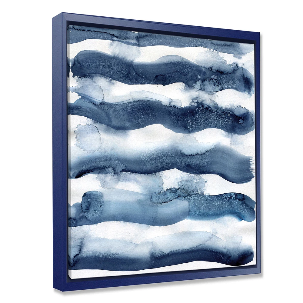 Abstract Classic Blue Waves  Wall Art