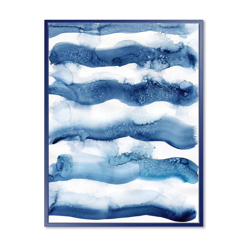 Abstract Classic Blue Waves  Wall Art