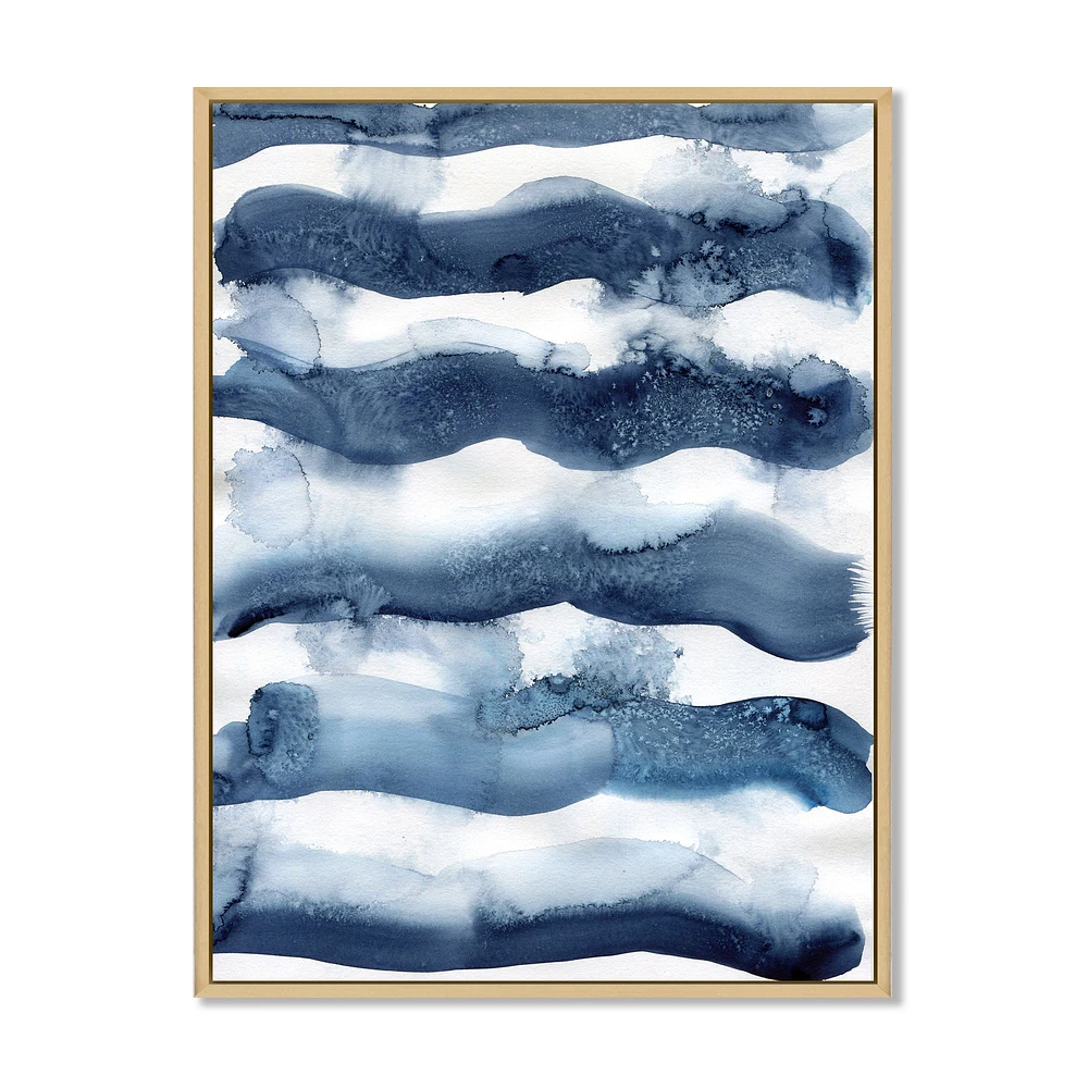 Abstract Classic Blue Waves  Wall Art