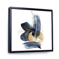 Landscape of Dark Blue Mountains & Gold Strokes II  Wall Art