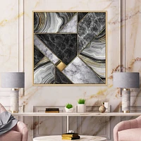 Marble Granite Agate with Touches of Gold  Canvas Wall Art Print