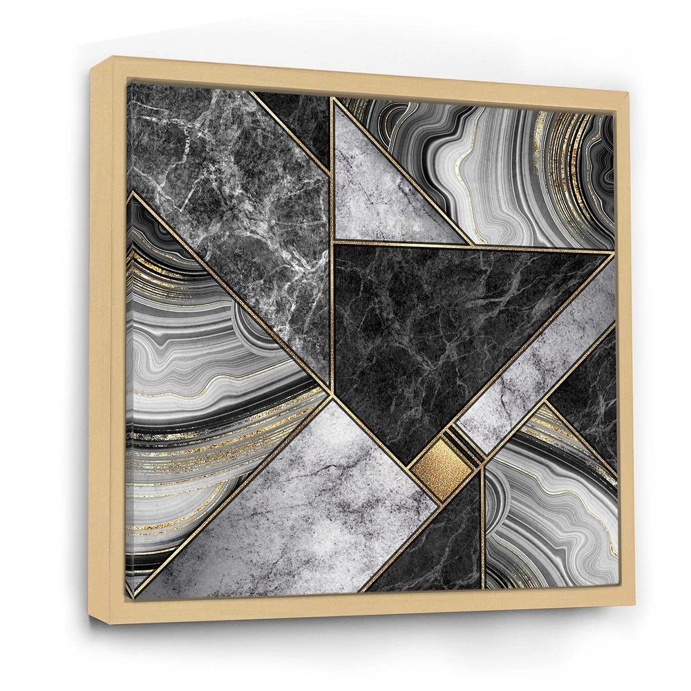 Marble Granite Agate with Touches of Gold  Canvas Wall Art Print