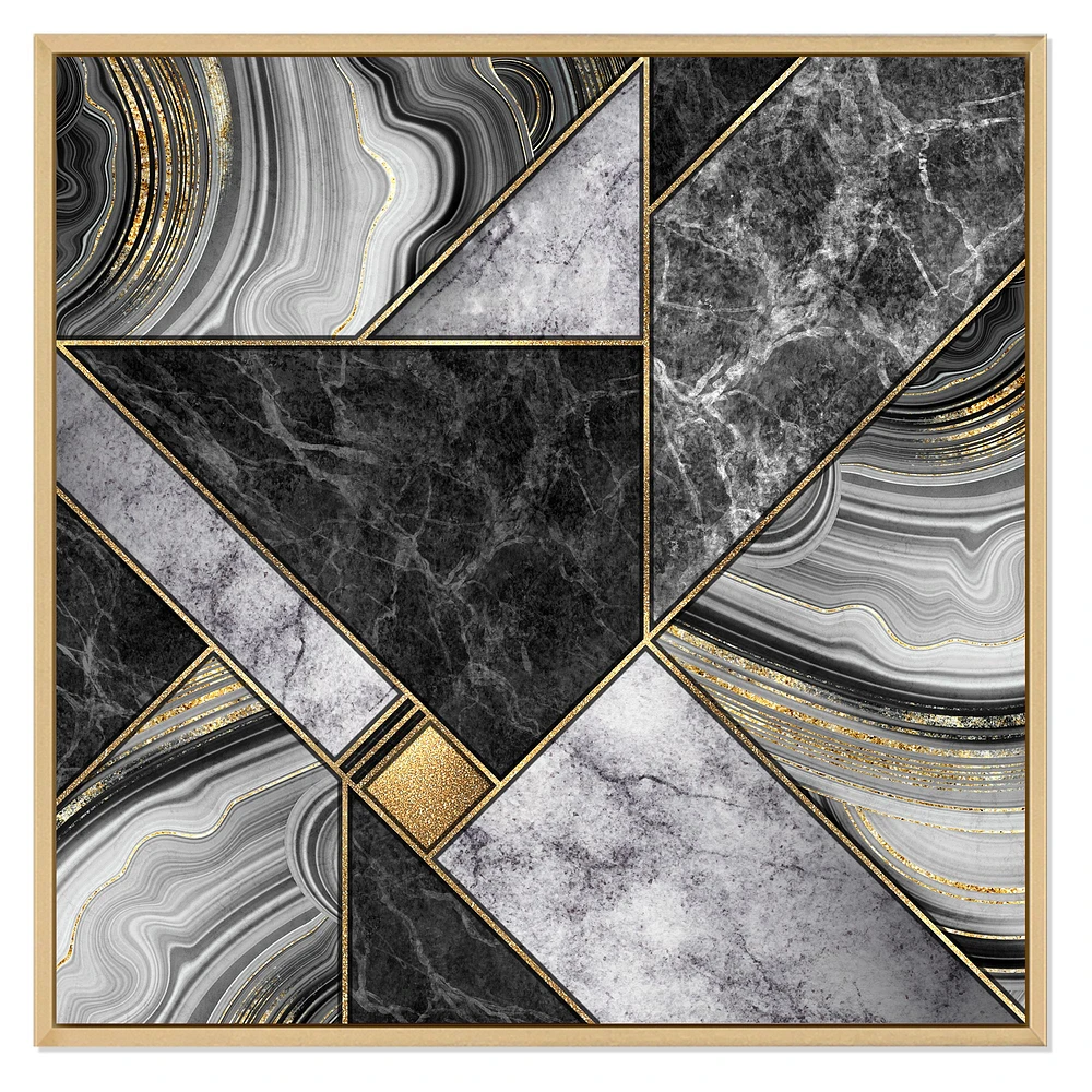 Marble Granite Agate with Touches of Gold  Canvas Wall Art Print
