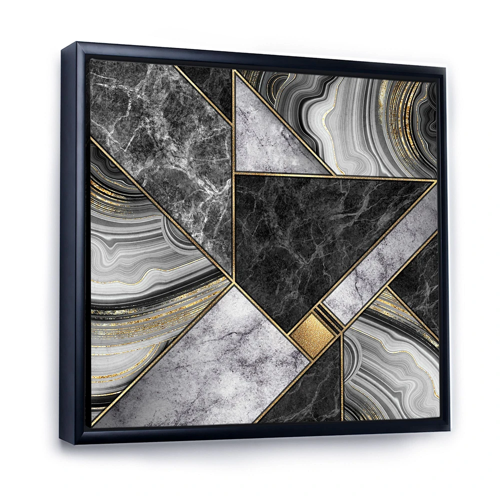 Marble Granite Agate with Touches of Gold  Canvas Wall Art Print