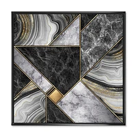 Marble Granite Agate with Touches of Gold  Canvas Wall Art Print