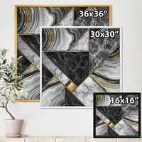 Marble Granite Agate with Touches of Gold  Canvas Wall Art Print