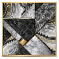 Marble Granite Agate with Touches of Gold  Canvas Wall Art Print