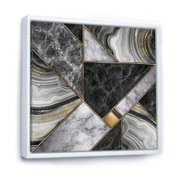 Marble Granite Agate with Touches of Gold  Canvas Wall Art Print