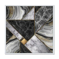 Marble Granite Agate with Touches of Gold  Canvas Wall Art Print