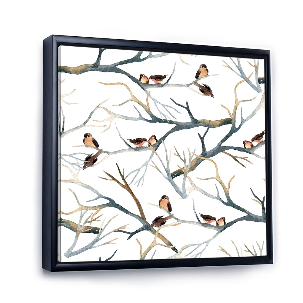 Toile imprimée « Little Birds on The Tree Branches I »