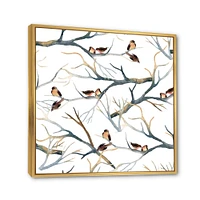 Toile imprimée « Little Birds on The Tree Branches I »