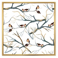 Toile imprimée « Little Birds on The Tree Branches I »