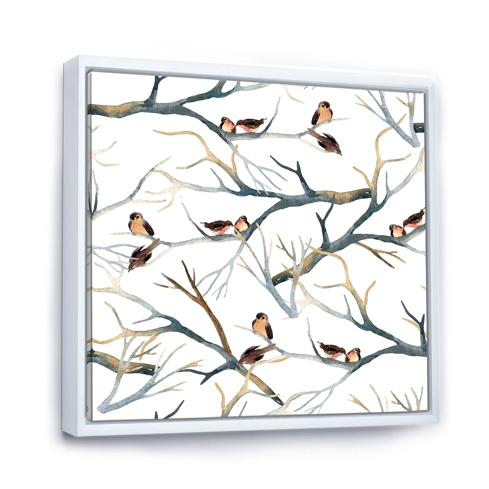 Toile imprimée « Little Birds on The Tree Branches I »