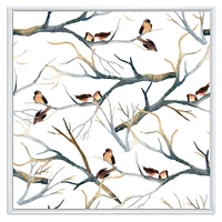 Toile imprimée « Little Birds on The Tree Branches I »