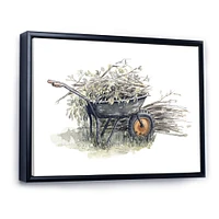 Old Garden Trolley Full of Cut Branches Canvas Wall Art Print