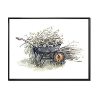 Old Garden Trolley Full of Cut Branches Canvas Wall Art Print