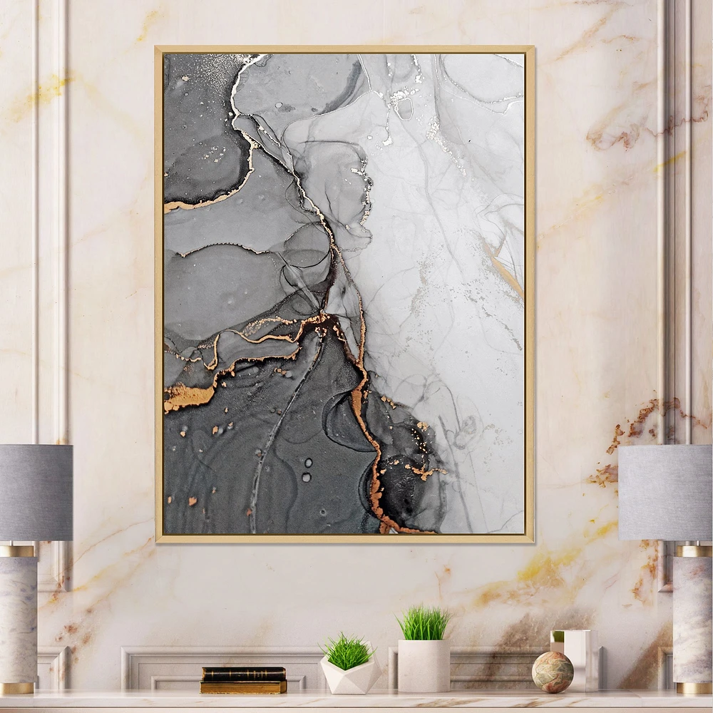 Delicate and Grey Drops  Canvas Wall Art Print